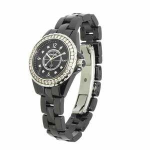 Chanel J12 29mm H2571 Diamond Bezel Women's Watch Black Ceramic 8P Quartz